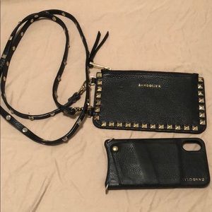 Bandolier Studded Sarah Crossbody with Zip Pouch
